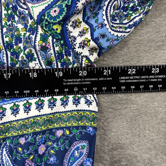 Old Navy Dress Paisley Shift Business Casual Church Preppy Blues Large B313 - Picture 4 of 9